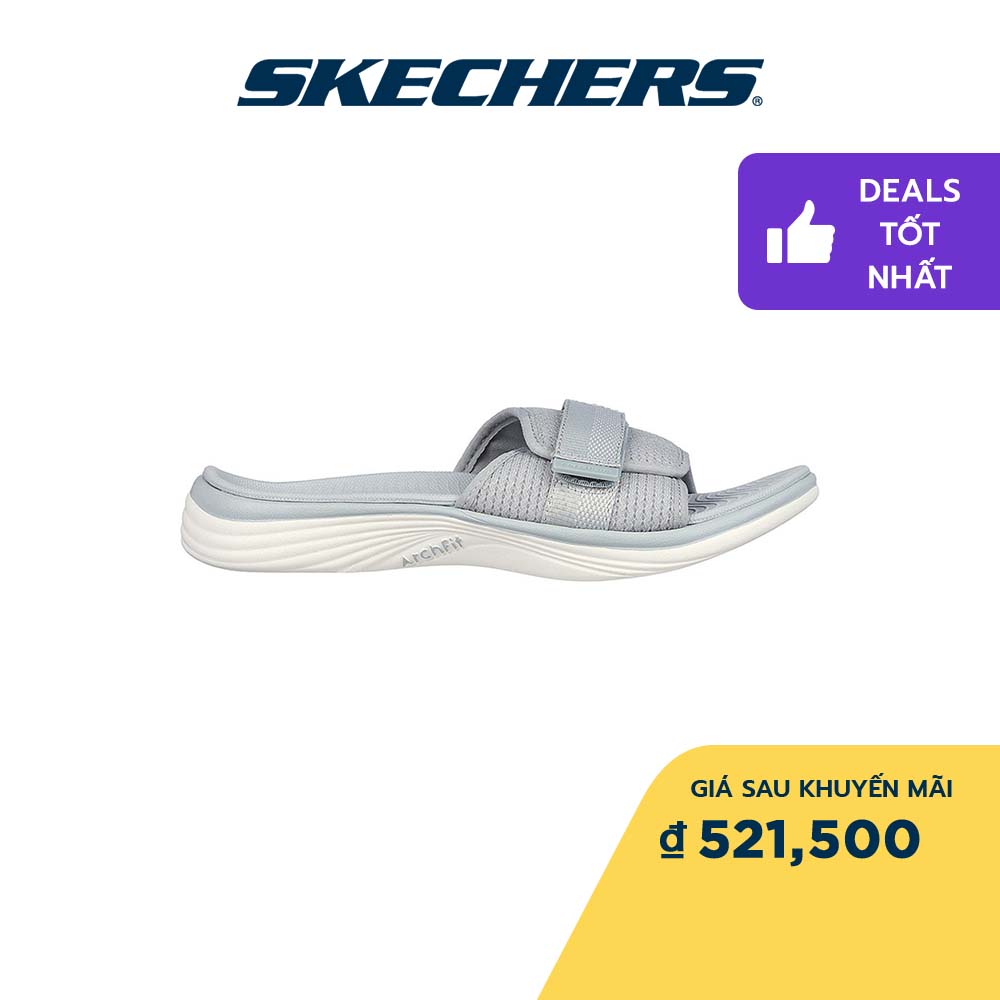 Skechers Nữ Dép Quai Ngang Đi Bộ Giặt Máy Được, Thường Ngày, Đi Học, Đi Làm On-The-GO Arch Fit Radiance Irresistible Walking Arch Fit, Ultra Go - 141322-GRY