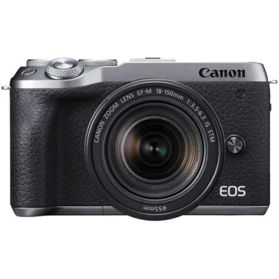 Canon EOS M6 Mark II Camera (15 months Local Warranty) with 18-150mm Lens silver (Free 32GB, Bag, 64GB / LPE17 Battery & Grip/Tripod)