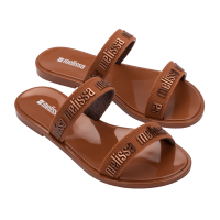 Melissa M Lover Duo Slide Comfortable Slide for Ladies Brown/Glitter