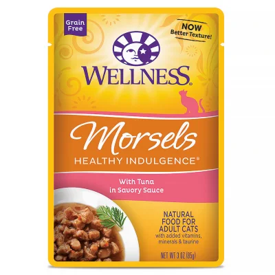 6 Pouches - Wellness Cat Indulgence Morsels Tuna 3oz