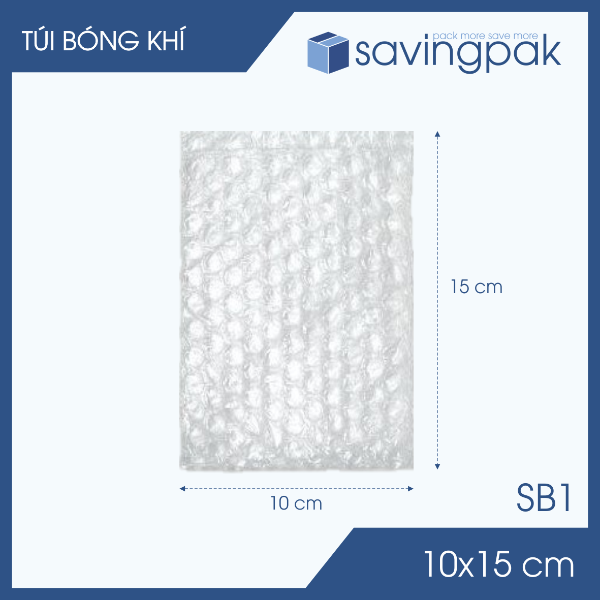 SB1 - 10x15 cm - Combo 25 túi bóng khí chống sốc, túi xốp nổ, túi xốp khí, túi bong bóng giá rẻ