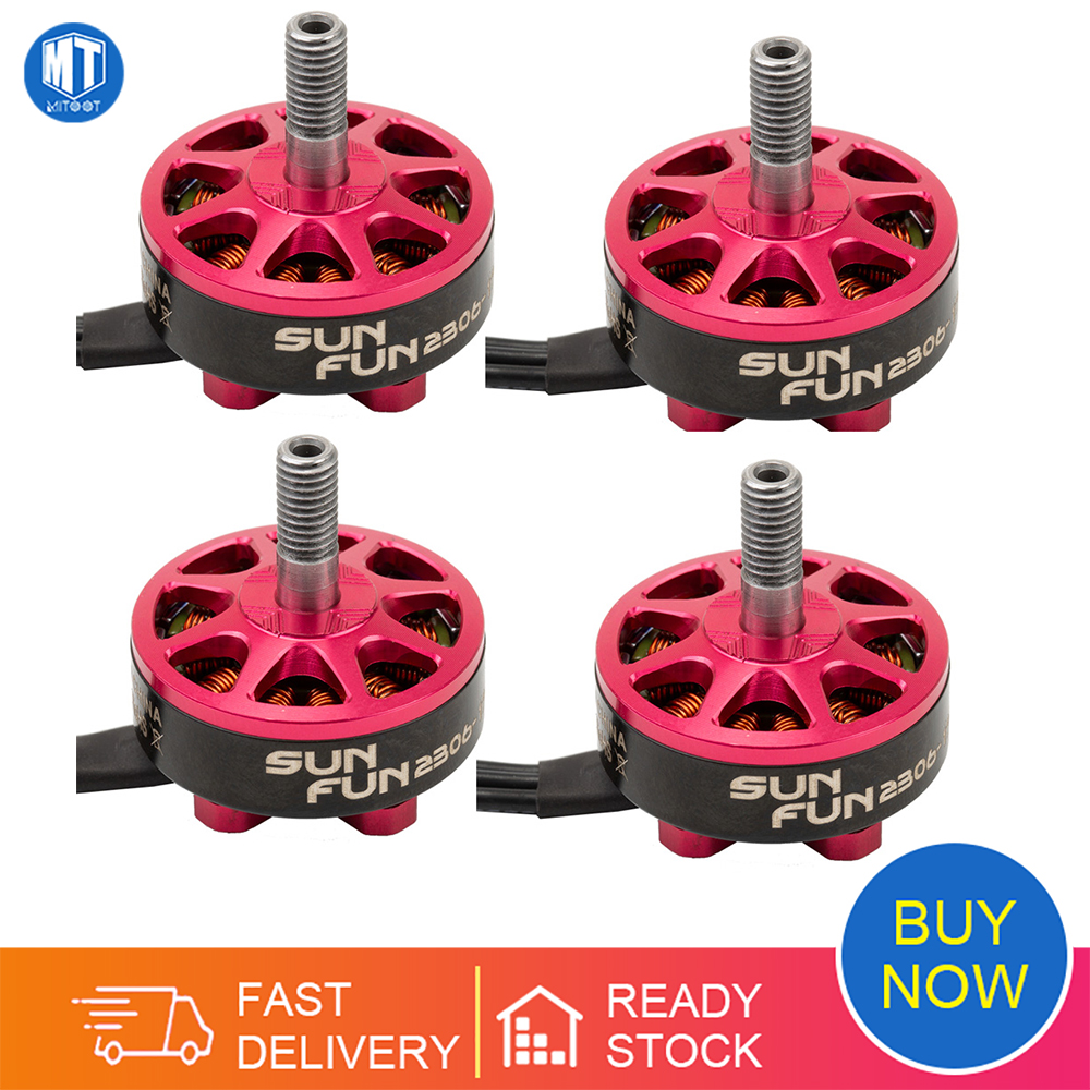 {WWVYL} 1 / 2 pcs DYS SUN FUN 2306 1750/2500KV CW Thread 4-6S Brushless Motor For RC FPV Racing Spar