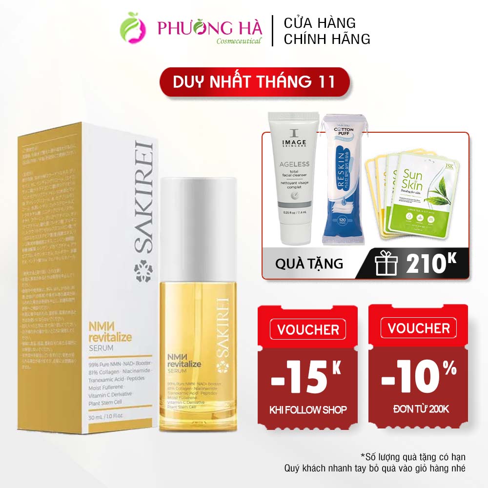 Huyết thanh tái sinh, phục hồi năng lượng tế bào Sakirei NMN Revitalize Serum 30ml