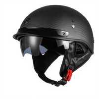 Carbon Fiber Retro Half Helmet Lightweight fast-release Buckle for Men and Women