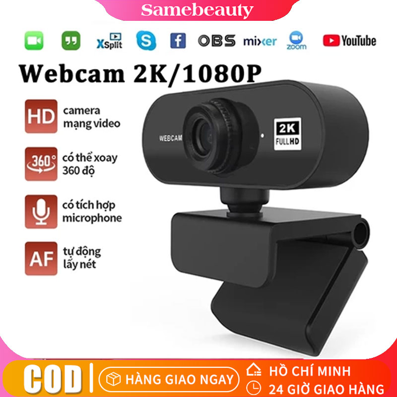 Webcam 4K 2K Livestream có Mic cho PC,Laptop, Trợ sáng cực tốt, webcam pc, cam máy tính pc, webcam usb