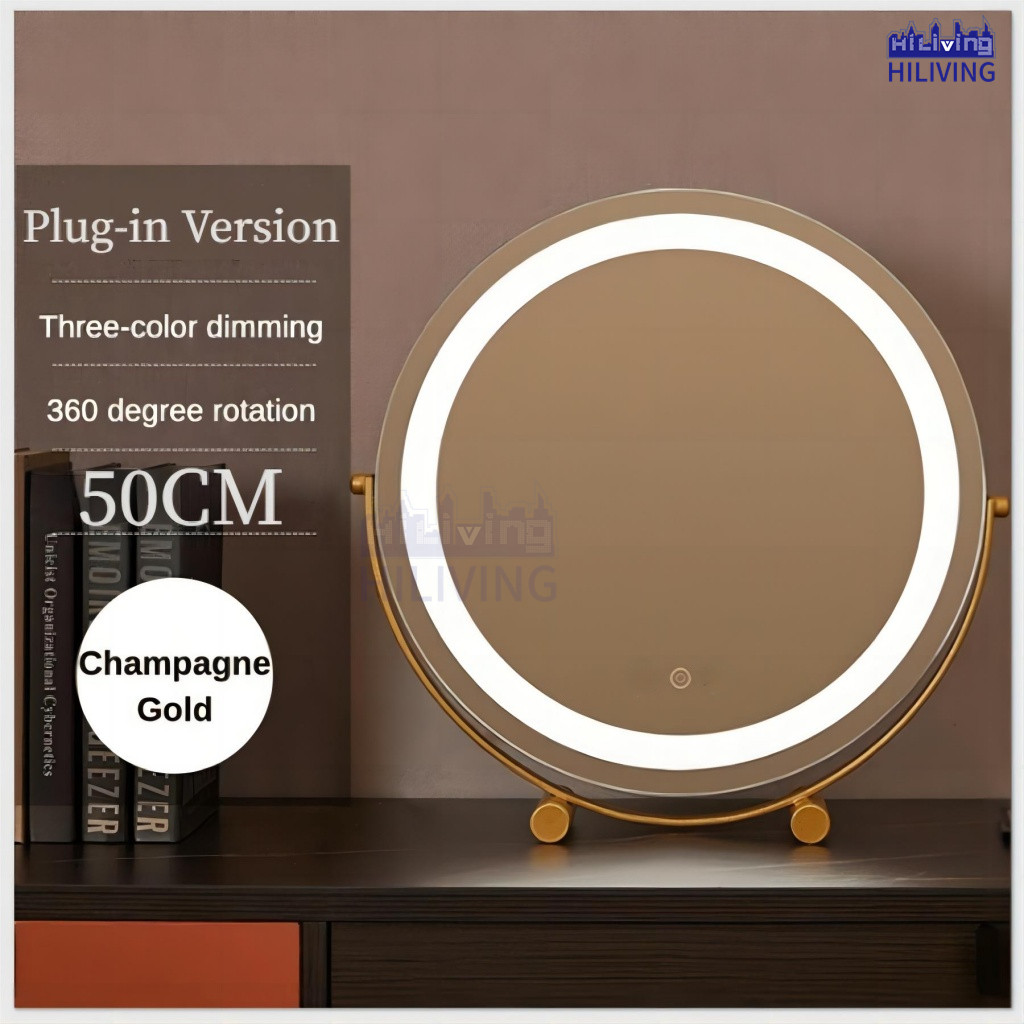 🌟SG STOCK🌟360° Rotating Makeup Mirror Desktop LED Makeup Mirror Smart Touch Dimmable Makeup Mirror