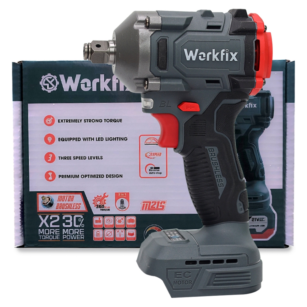 Siết bulong WORKFIX WF-IW360N đầu 2 trong 1 Lực siết 360Nm (bảo hành chính hãng 12 tháng)