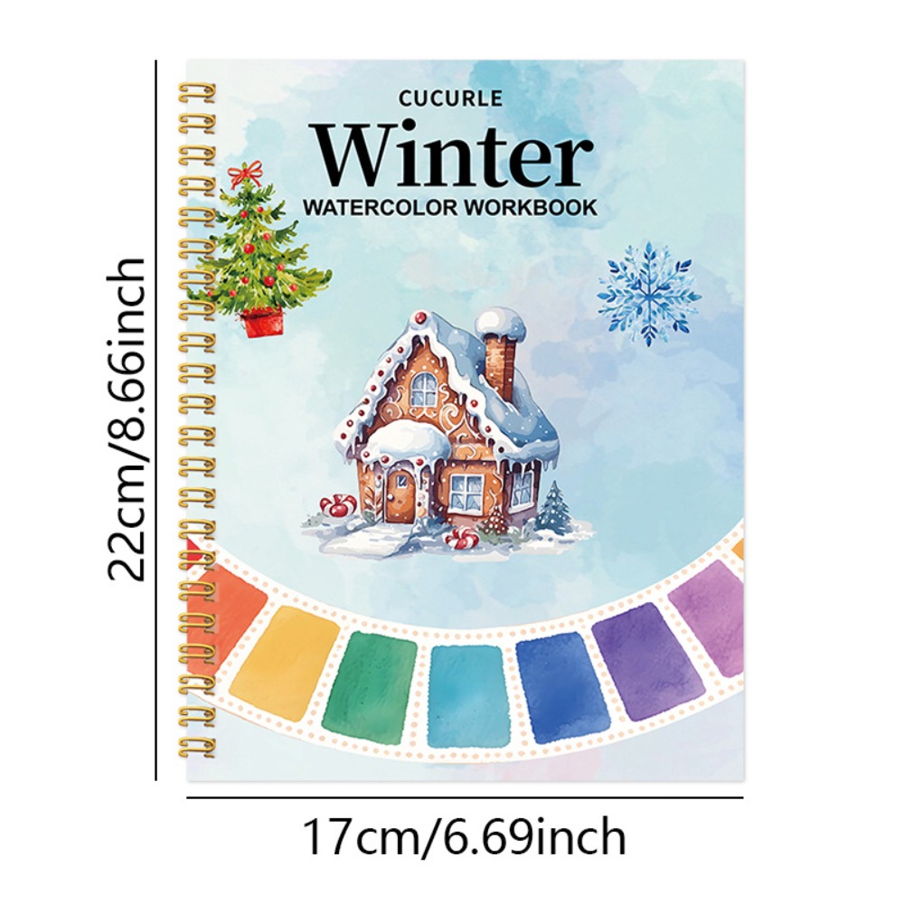 NISANM with Paint Brush Watercolor Workbook With 12Color Paint Set Beginner-Friendly Water Coloring Book Portable Art Crafts Painting Supplies Water Color Book for Kids Adults Beginner