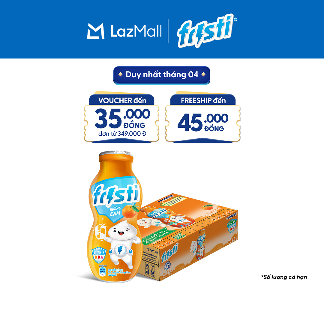 Thùng 48 Chai Sữa Chua Uống Fristi Hương Cam 80ml (48x80ml)