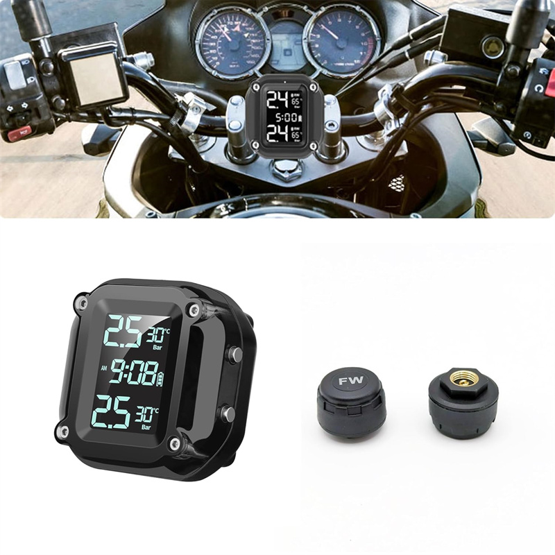 BU🦺🔩 M5 xe máy TPMS không dây xe máy xe máy giám sát áp suất lốp hệ thống báo động với 2 cảm biến bên ngoài 5 phương pháp báo động Giá 350,116 Đồng*Miễn phí vận chuyển