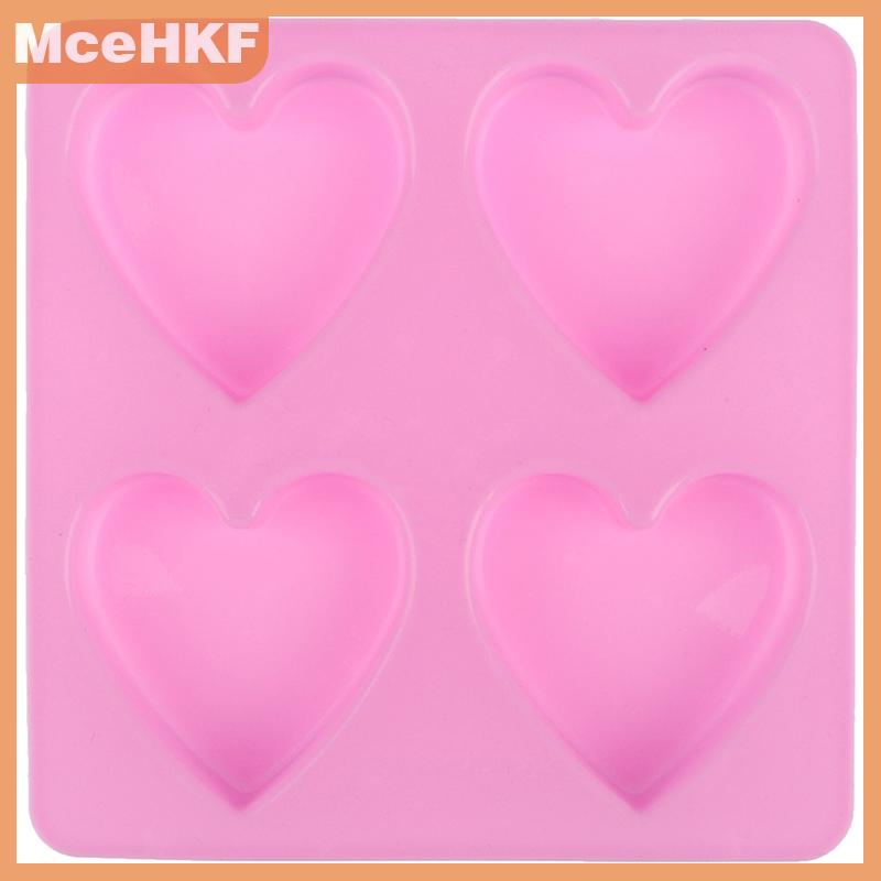❤❤❤Hot Sale MceHKF 4 khoang handmade Silicone xà phòng KHUÔN TIM 3D thủ công xà phòng làm cho nến