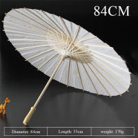 Chinese Vintage DIY Paper Umbrella Wedding Decor Photo Shoot Parasol Dance Props White Parasol Umbrellas 80CM Chinese Paper Umbrella White Wedding Parasols for Bridal Party Photo Cosplay Prop Adult