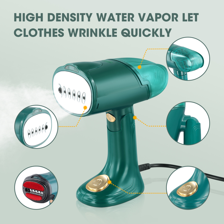 Tay cầm xách tay quần áo du lịch Steamer - 2023 nâng cấp Bàn ủi hơi nước làm nóng nhanh lên vải loại bỏ nếp nhăn với bàn chải cốc đong có thể tháo rời bể nước bàn ủi quần áo hơi ước cho văn phòng nhà cửa du lịch