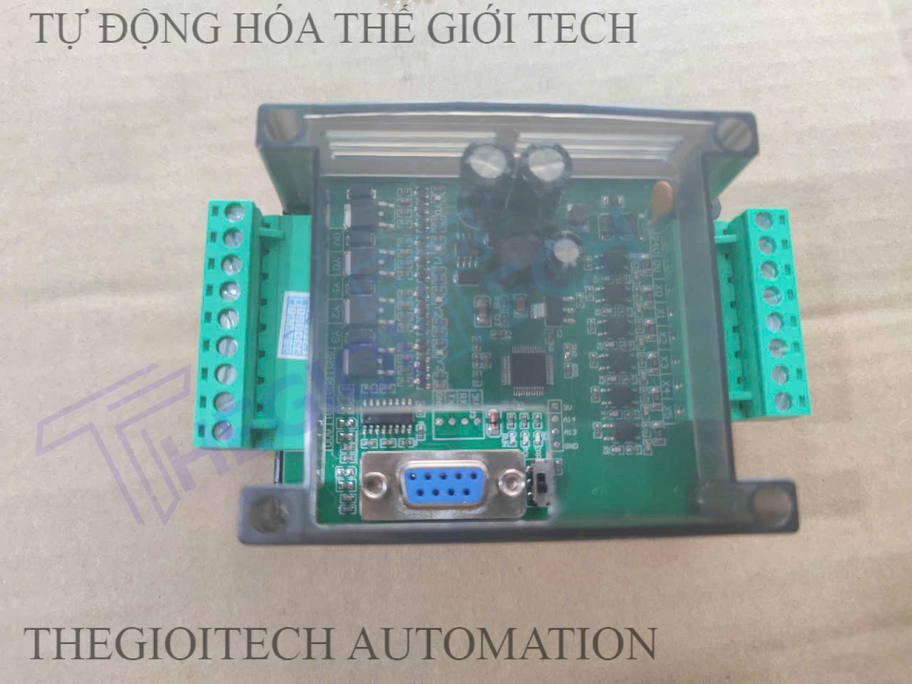 Board mạch PLC HK FX2N-10MT CTH, CFH , 6 In/4 Out transistor, TTL RS232 9.6kbps, DC24V, mạch trần và có vỏ gắn ray, GX Works2 Mitsubishi - RS232, Có đế cài ray