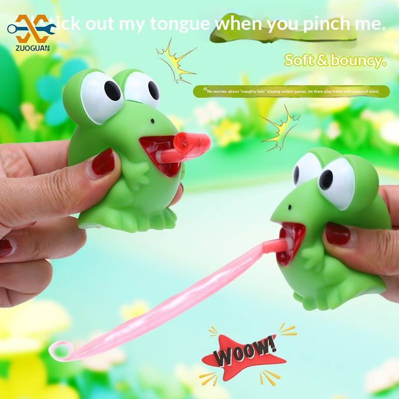 [Zuoguan Squishy Toys, Squishy Squeeze Toys Anti-Stress Toy, Slow Squishy, Soft Frog Stress Relief Toy with Pop-Out Tongue, Fun and Stress-Relieving Toy for Adults and Children.,ZUOGUAN Squishy Frog Stress Relief Toy with Tongue Pop-Out, Fun and Soft Anti ราคา 23 บาท*ส่งฟรี