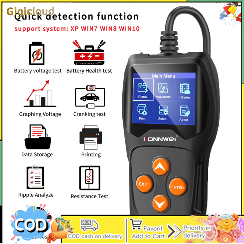 Kw600 Car Battery Tester 12v Battery Voltage Real-time Monitoring Diagnostic Tool Scanning Instrument