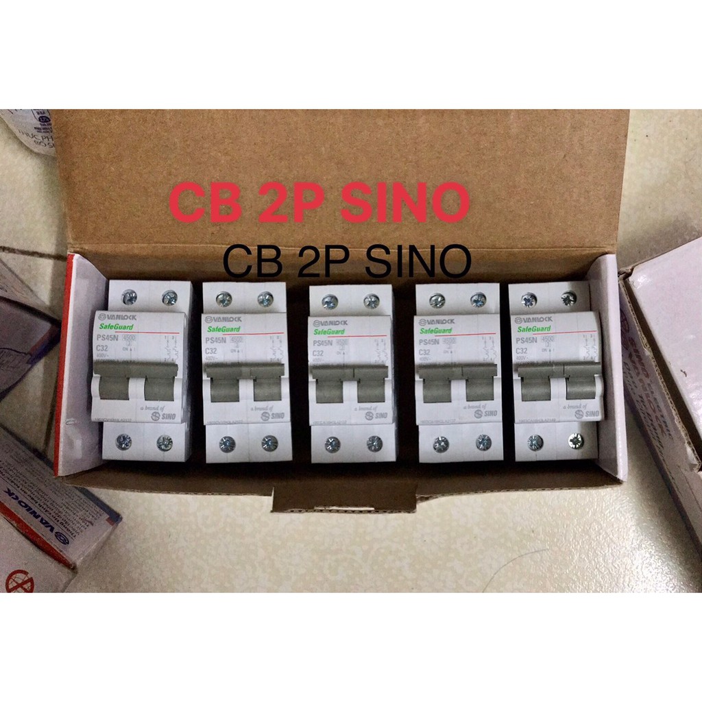 Sino - cầu dao aptomat cb 2p 2 pha 2 tép sino 16a 20a 25a 32a 40a 50a 63a cam kết chính hãng.