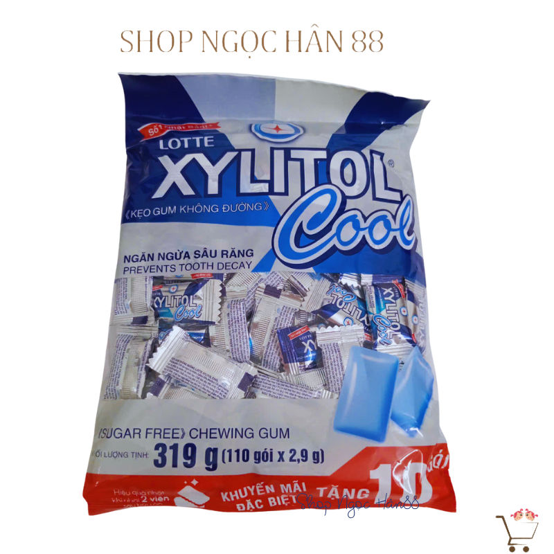 Kẹo Gum Không Đường Lotte Xylitol Túi 319gr ( 110 gói x 2.9gr) tiết kiệm