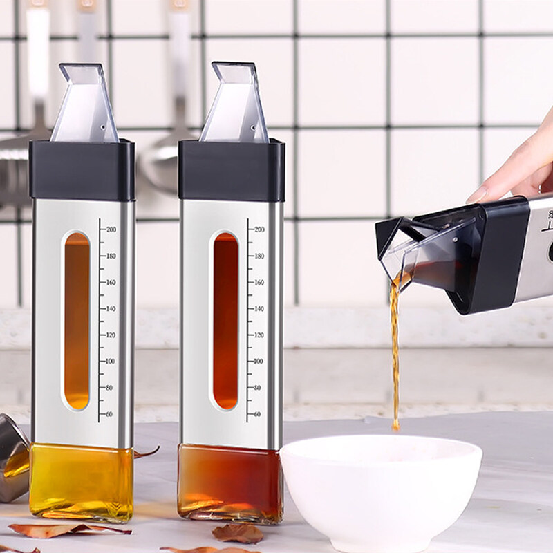 Romoss chai dầu chai dầu kín bằng thép không gỉ + thủy tinh mới chai gia vị chai dầu chai gia vị chai gia vị