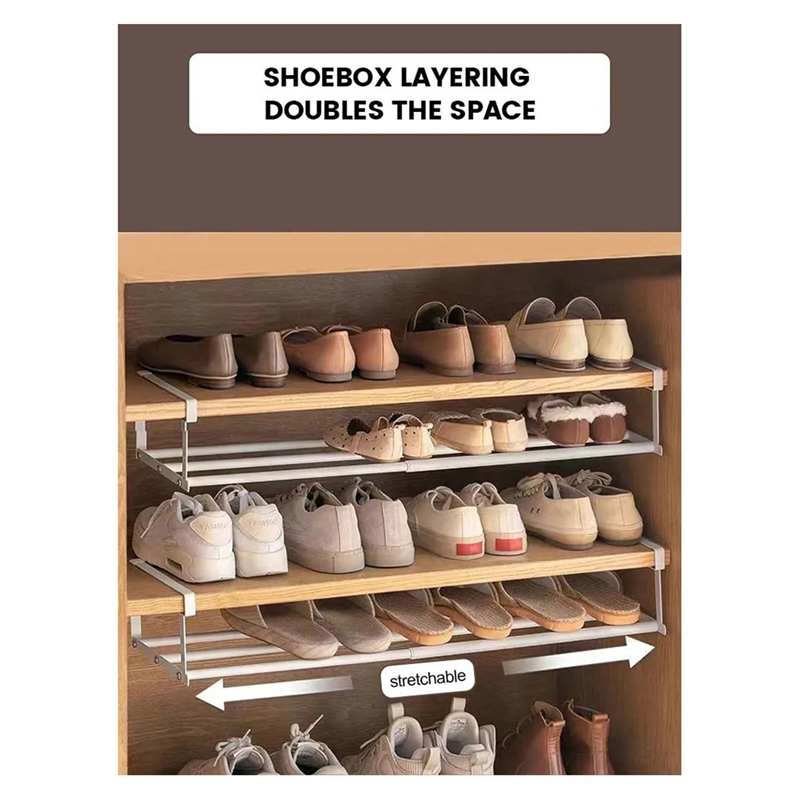 Shoe Rack Retractable Shoe Cabinet Layered Partition Holders Home Neatening Storage Rack Portable Space-Saving