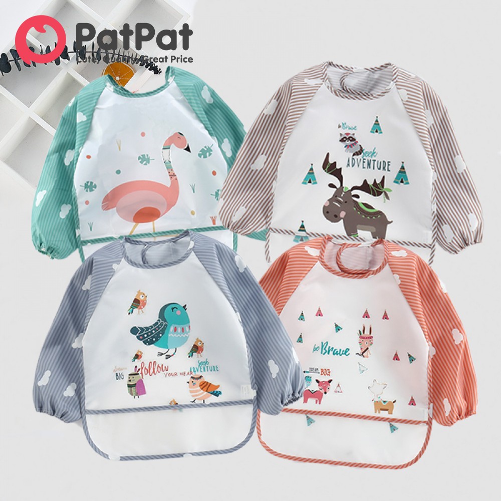 PatPat Cute Cartoon Waterproof Bib for Babies and Toddlers