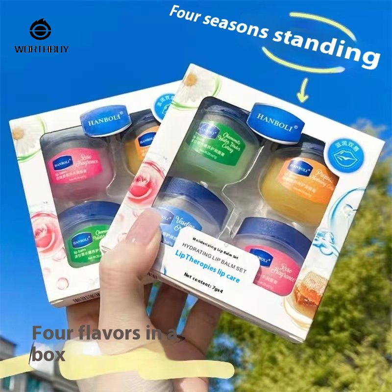 Son dưỡng môi Vaseline dưỡng môi nuôi dưỡng, dưỡng ẩm và dưỡng ẩm môi nam và nữ dưỡng tóc Bộ có giá trị bốn mùa thường xuyên thành phần tự nhiên phù hợp với son dưỡng môi