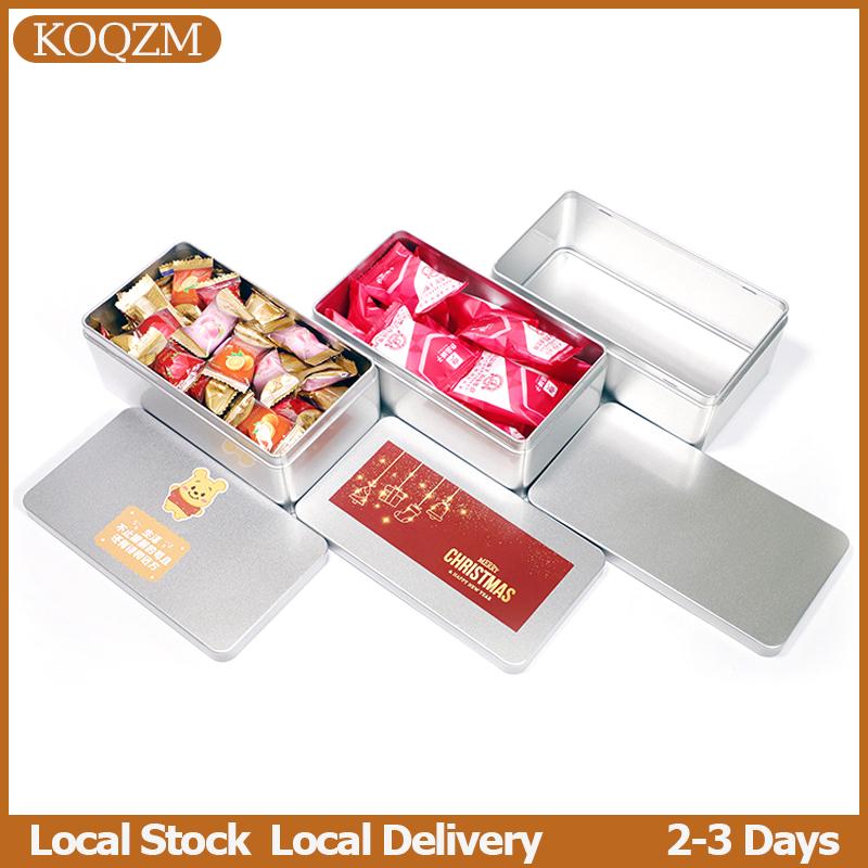 KOQZM Mini tinplate xà phòng Hộp kẹp tóc kim loại hình chữ nhật sắt hộp nhỏ vuông lưu trữ đồ trang sức Nail Beauty kẹo đồng xu Pill trường hợp