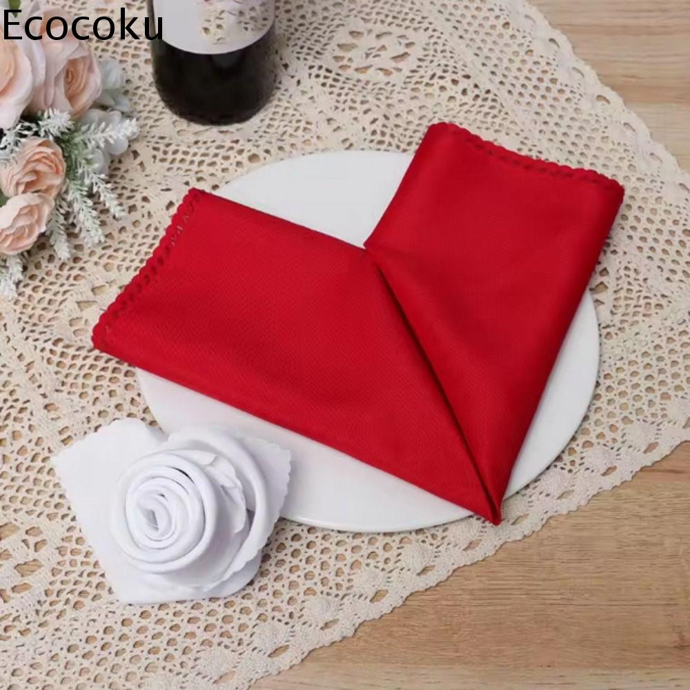 ECOCOKU 10pcs Kết cấu mịn màng Khăn ăn bàn 30x30cm Có thể giặt Khăn ăn Hiện đại Có thể tái sử dụng Khăn ăn vải Tiệc cưới