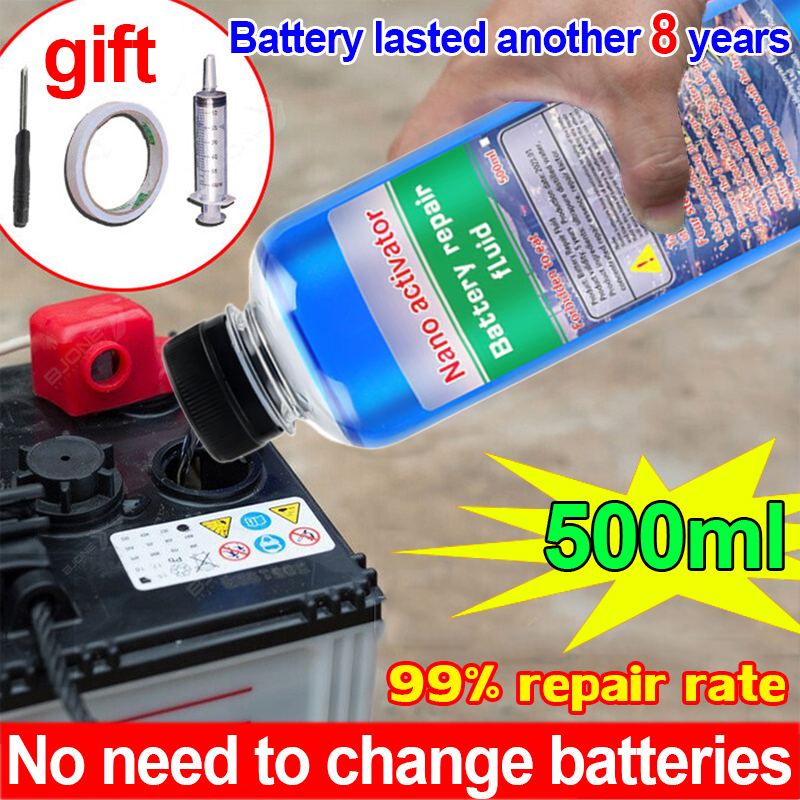 500ML Cairan Perbaikan Baterai/Cairan Baterai Solusi Air/Cairan Perbaikan Aki Kering Motor/Cairan Perbaikan Aki Kering Mobil Cocok untuk aki mobil dan aki motor solusi perbaikan baterai cairan baterai 3 detik untuk diperbaiki Tidak perlu mengganti baterai Harga 59,500 rupiah*Gratis Ongkir