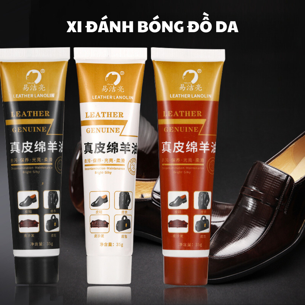 Xi Đánh Bóng Giày Đồ Da - Sửa Chữa Các Vết Bong Tróc - Xi Kem Dưỡng Da - Thêm Màu Bảo Vệ Giày Đồ Da Như Mới, Dạng Tuýp