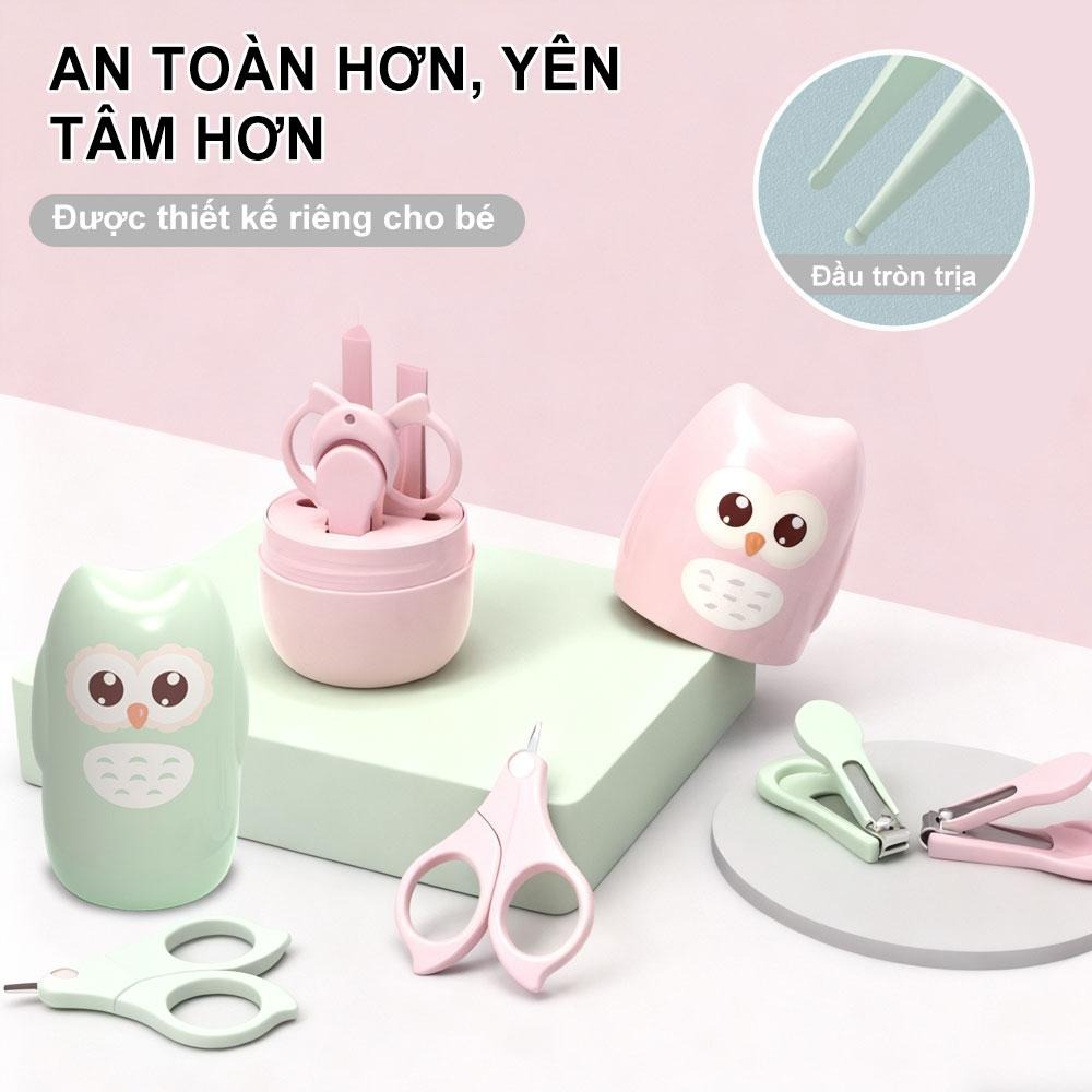 Bộ đèn pin siêu sáng + kìm cắt móng tay an toàn + Thiết kế tuyệt đối bảo vệ làn da mỏng manh của bé + kìm cắt móng tay chống kẹp + 4 món cắt móng tay cho trẻ sơ sinh và trẻ nhỏ