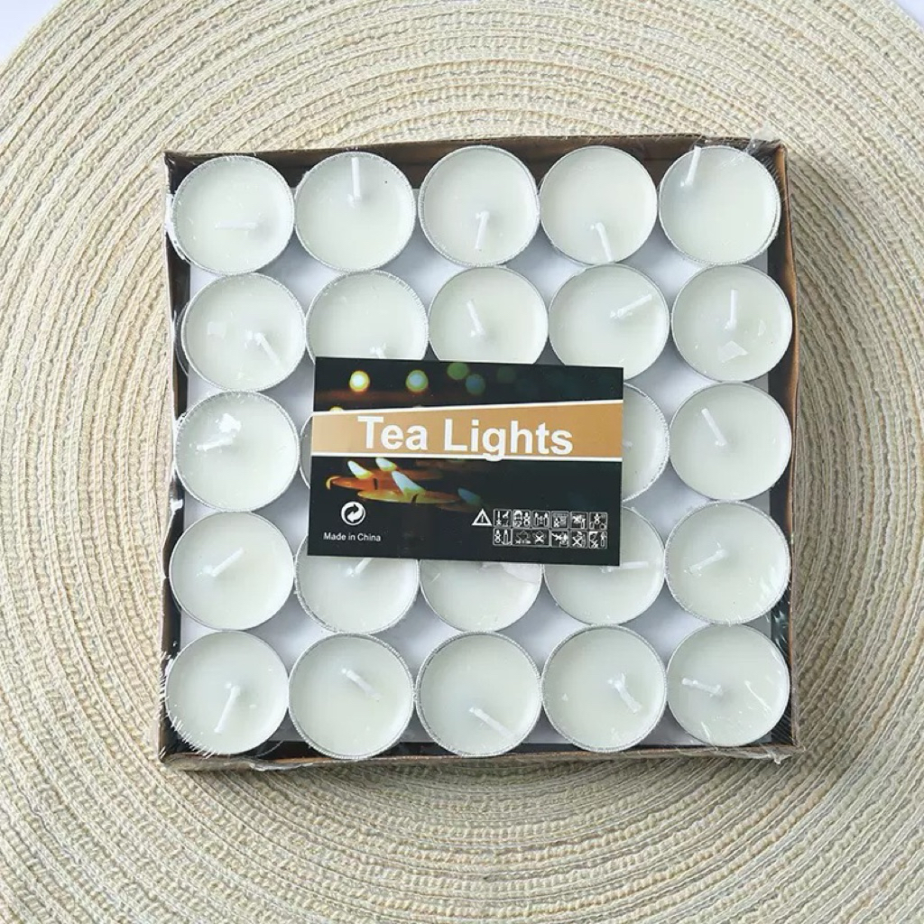 【𝗥𝗲𝗮𝗱𝘆 𝗦𝘁𝗼𝗰𝗸】50pcs Smokeless Round Love Heart Scented Tealight Small Candle Tea Lights Lilin Candles Unscented 蜡烛 浪漫求婚