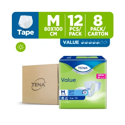[FREE 2x 40S WIPES] TENA Official Store - TENA Value M12s X 8