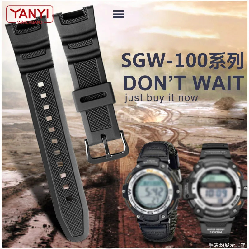 พลาสติกนาฬิกาวงสำหรับ Casio SGW-100 3157เรซิ่นยางสายนาฬิกา24มิลลิเมตร SGW100ชุดสายนาฬิกาข้อมือนาฬิกาข้อมือวง ราคา 558 บาท*ส่งฟรี