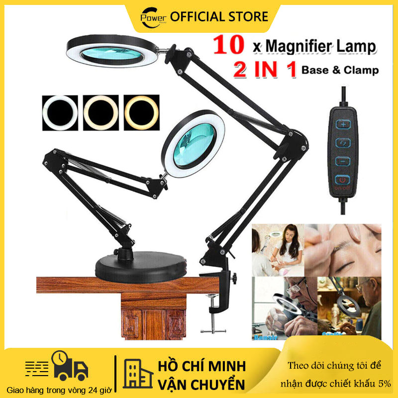 [Hàng Sẵn] Đèn phóng đại kính lúp 10x có thể điều chỉnh bằng kẹp để bảo trì