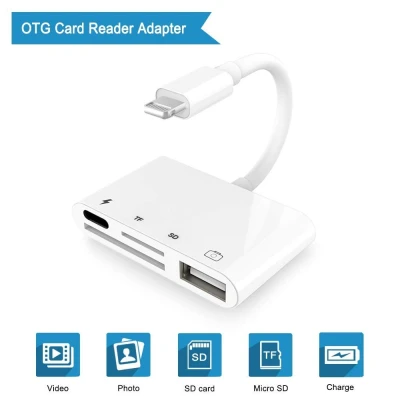 Lightning to USB Camera Adapter Kit for iPhone iPad IOS SD TF Card Reader OTG Adapter
