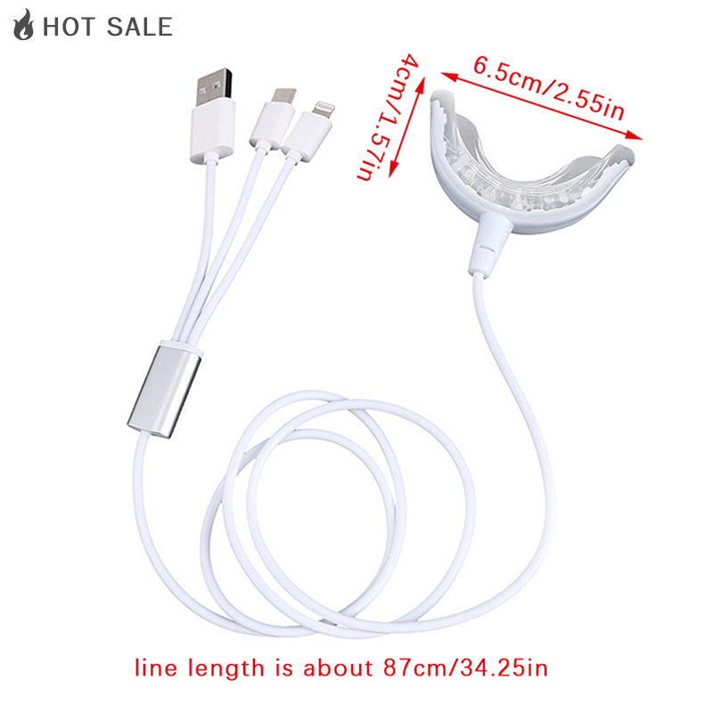 🔥HOT SALE🔥 3in1 răng làm trắng đèn 16 Đèn Xách Tay USB có thể sạc lại ánh sáng màu xanh bằng miệng