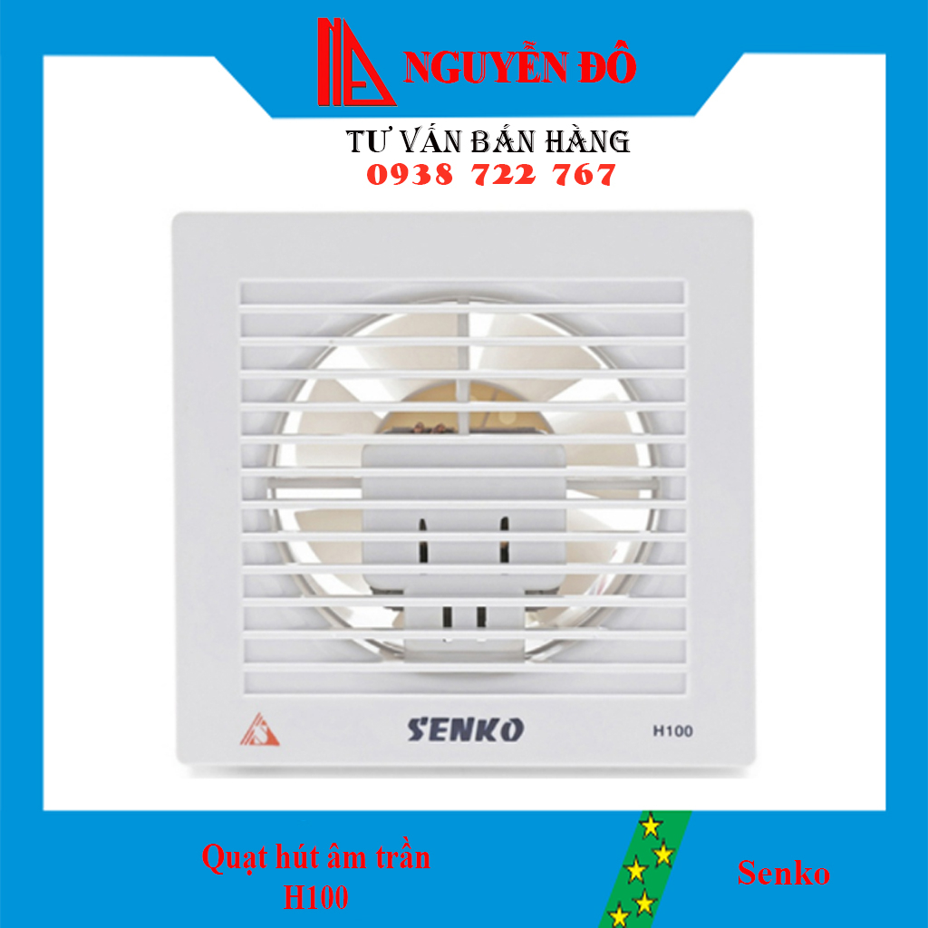 Quạt hút thông gió Senko H100 với công suất 25W,có sải cánh 10cm là một sản phẩm quạt hút thông gió 1 chiều đáng tin cậy