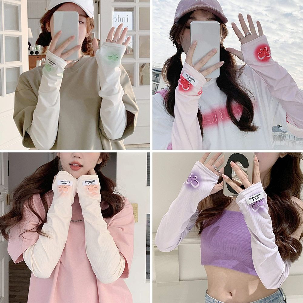 9QSS Chạy câu cá Lái Xe Đạp Chống nắng Găng tay lụa lạnh Tay áo cánh tay Bọc cánh tay Bọc khuỷu tay