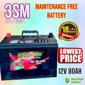 3SM/N80 80AH 12V Car Battery Premium Quality Maintenance Free