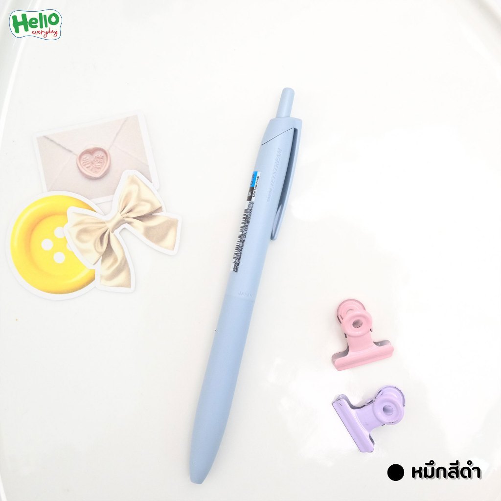 Uni Jetststream ปากกาลูกลื่น ขนาดเส้น0.5mm. หมึก น้ำเงินดำแดง (ตัวด้ามมีให้เลือกหลายสี) สวัสดี