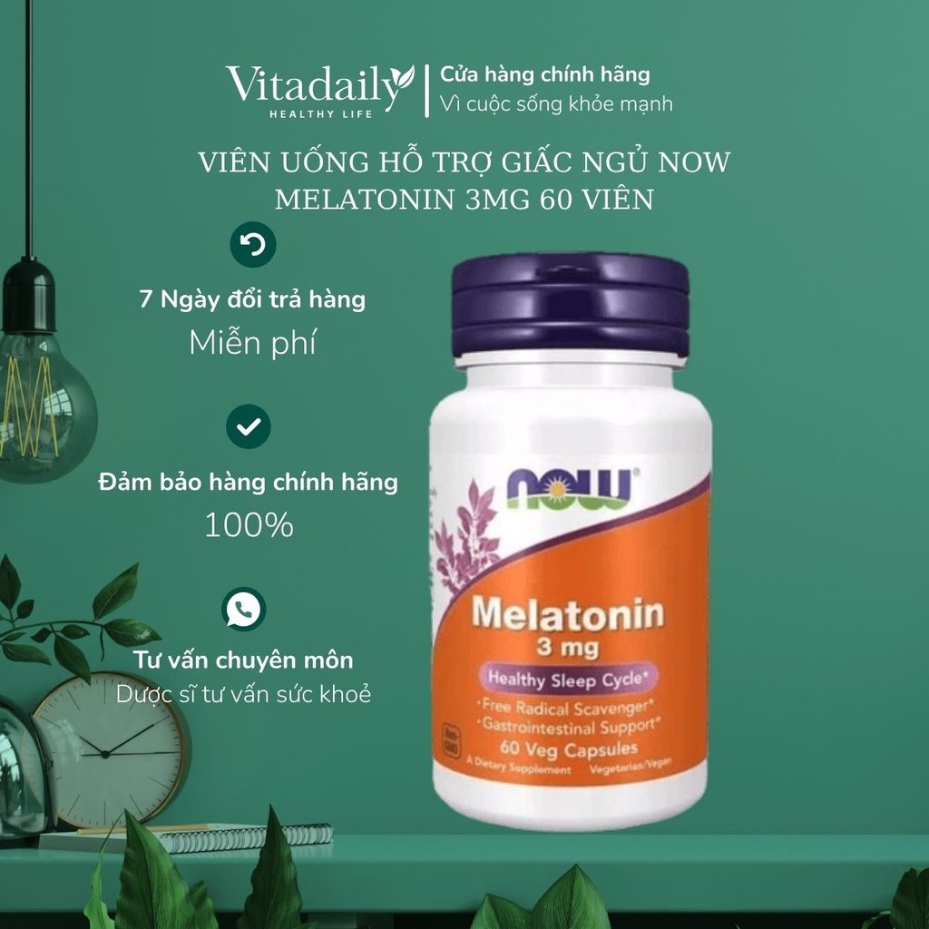 VIÊN UỐNG HỖ TRỢ GIẤC NGỦ NOW MELATONIN 3MG 60 VIÊN | MPNTShop
