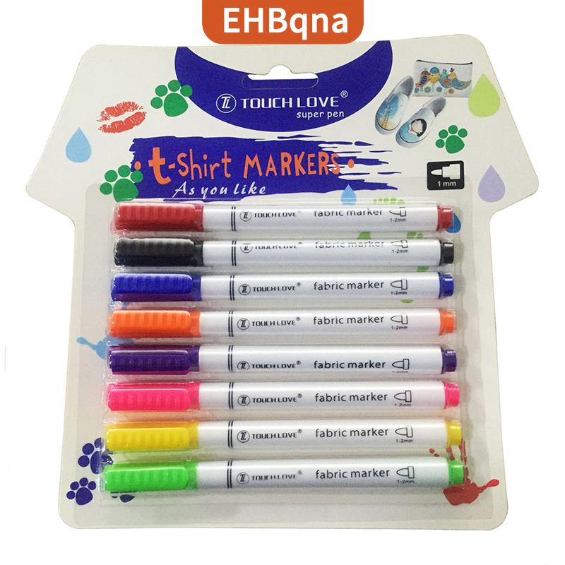 [COD] EHBqna 8 Pcs Textile Marker Fabric Paint Pen Diy Crafts T-shirt Pigment Painting Pen