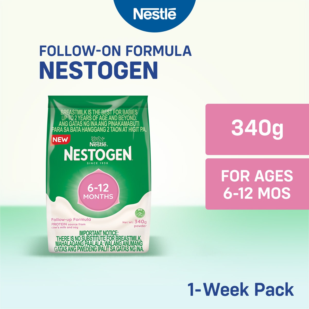 NESTOGEN Stage Two Follow-On Formula Milk Powder for 6-12 Months Old 340g