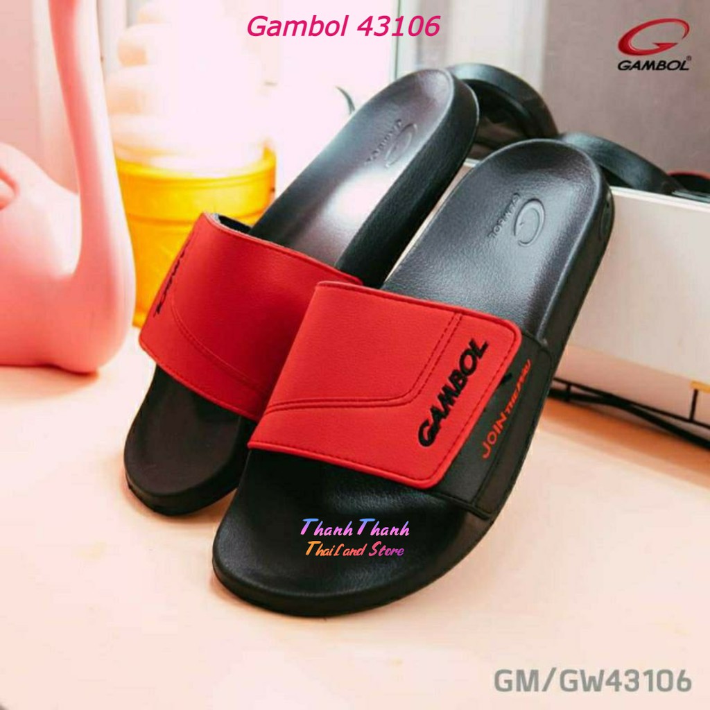 Dép Nam Quai Ngang Size 36 đến 44 Thái Lan Gambol 43106 Quai dán điều chỉnh đế xốp nhẹ