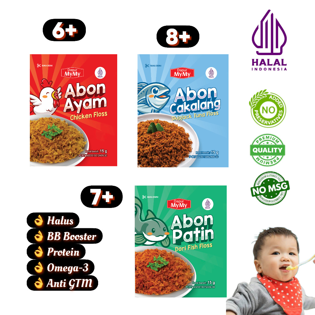 Promo Abon Bayi MPASI Halal | Beli 4 Pack (12 pcs) Bayar 9 pcs | Tanpa MSG