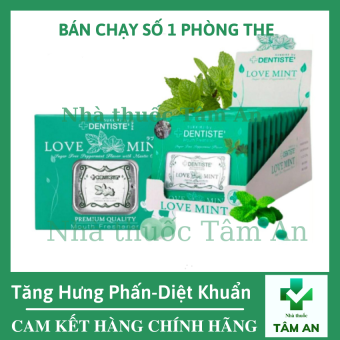 Kẹo phòng the DENTISTE MASTIC LOVE MINT Thái Lan cao cấp hương bạc hà tăng khoái cảm cho các cặp đôi (hộp 20 viên) - hàng chính hãng  ( kẹo ngậm tình yêu lovemint l.ove bj thái lan the mát )