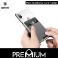BASEUS Phone Back Stick Silicone Card Bag Adhesive Anti-Fingerprint Wallet Slot Card Holder For Samsung / iPhone / Xiaomi / Huawei