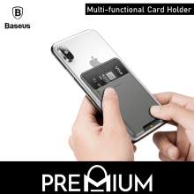 BASEUS Phone Back Stick Silicone Card Bag Adhesive Anti-Fingerprint Wallet Slot Card Holder For Samsung / iPhone / Xiaomi / Huawei