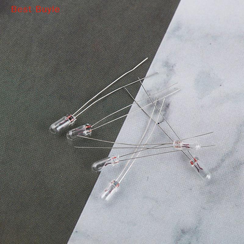 💖Best Buyle 25 chiếc Bóng đèn mini 12V trong suốt 5mm 4mm 3mm bóng đèn lúa mì có nút chuyển đổi